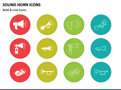 Sound Horn Icons PowerPoint Slide 1