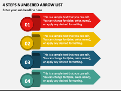 4 Steps Numbered Arrow List PPT Slide 1