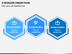 3 Hexagon Linear Flow PPT Slide 2