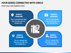 Four Boxes Connected with Circle PPT Slide 2