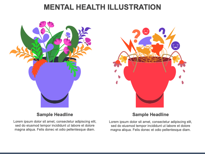 Mental Health Illustration PPT Slide 1