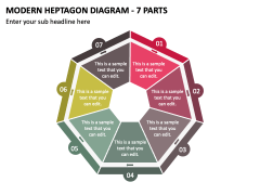 Modern Heptagon Diagram - 7 Parts PPT Slide 1