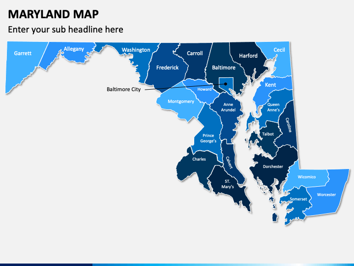 Maryland Map PPT Slide 1