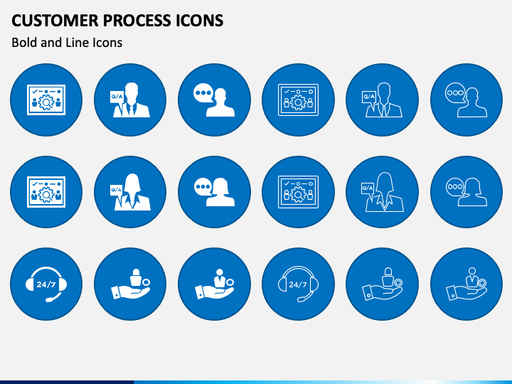 Customer Process Icons PPT Slide 1