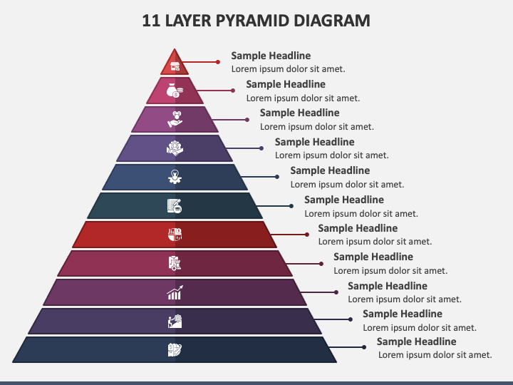 11 Layer Pyramid Diagram PPT Slide 1