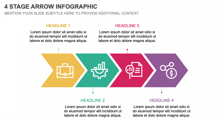 4 Stage Arrow Infographic PPT Slide 1