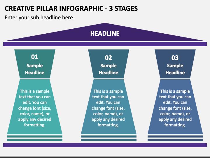 Creative Pillar Infographic - 3 Stages PPT Slide 1