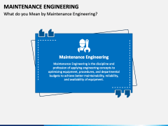 Maintenance Engineering PPT Slide 1