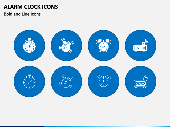 Alarm Clock Icons PPT Slide 1
