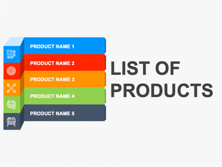 List of Products PPT Slide 1