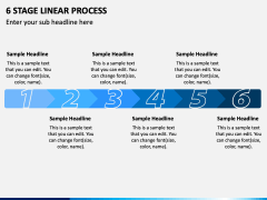 6 Stage Linear Process PPT Slide 1