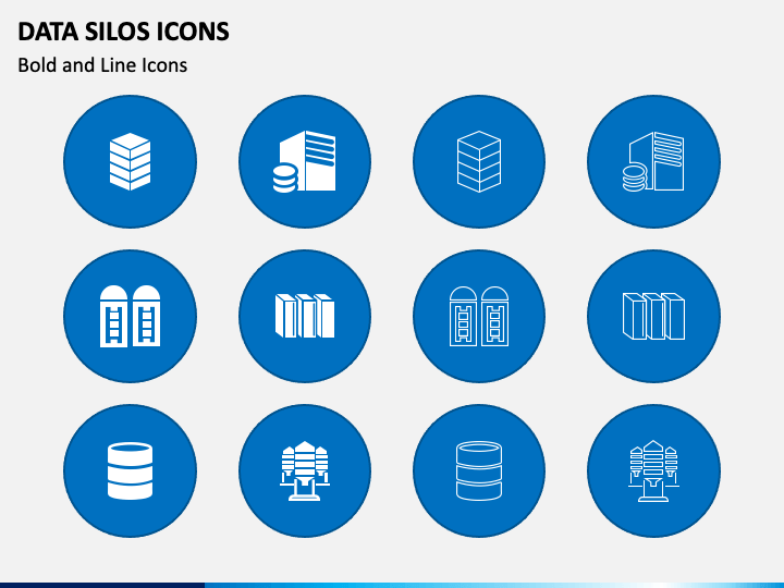 Data Silos Icons PPT Slide 1