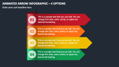 Animated Arrow Infographic - 4 Options PPT Slide 1