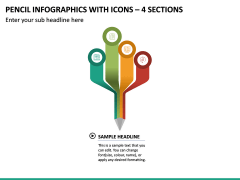 Pencil Infographics with Icons – 4 Sections PPT Slide 2