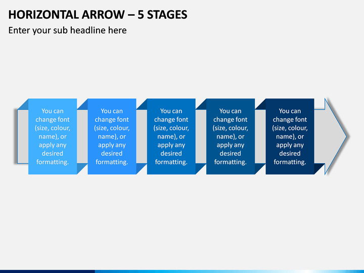 Horizontal Arrow - 5 Stages PPT Slide 1