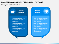 Modern Comparison Diagram - 2 Options PPT Slide 2