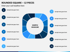 Rounded Square – 12 Pieces PPT Slide 1