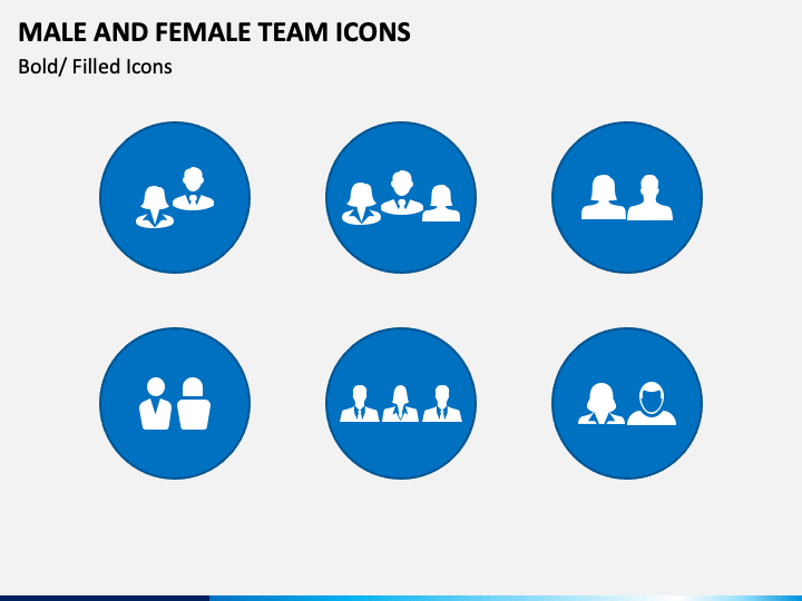 Male and Female Team Icons PPT Slide 1