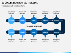 10 Stages Horizontal Timeline PPT Slide 1