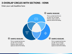 3 Overlap Circles with Sections - Venn PPT Slide 1
