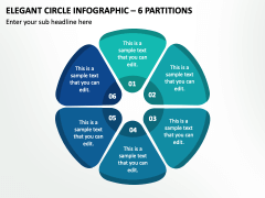 Elegant Circle Infographic - 6 Partitions PPT Slide 2