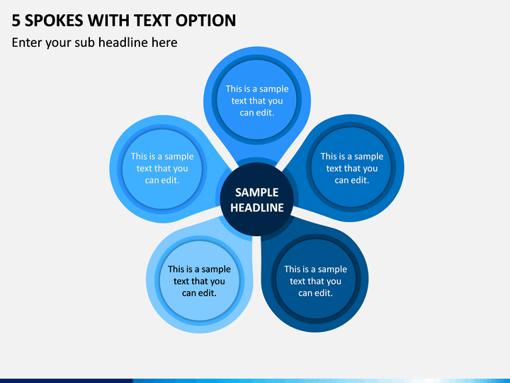 5 Spokes With Text Option PPT Slide 1