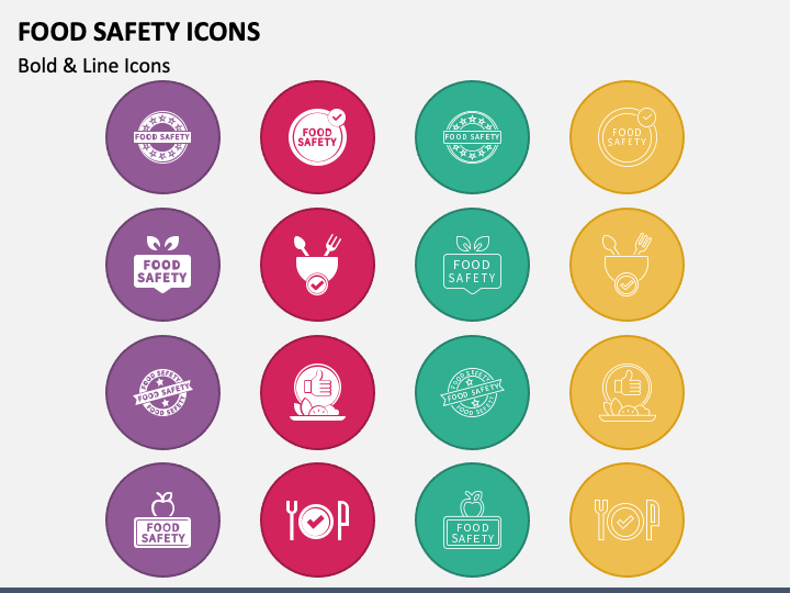 Food Safety Icons PPT Slide 1