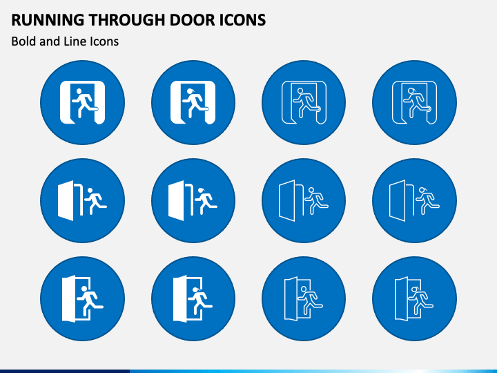 Running Through Door Icons Slide 1