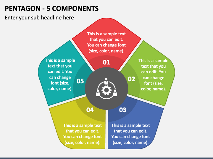 Pentagon - 5 Components PPT Slide 1