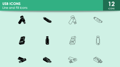 USB Icons PPT Slide 1