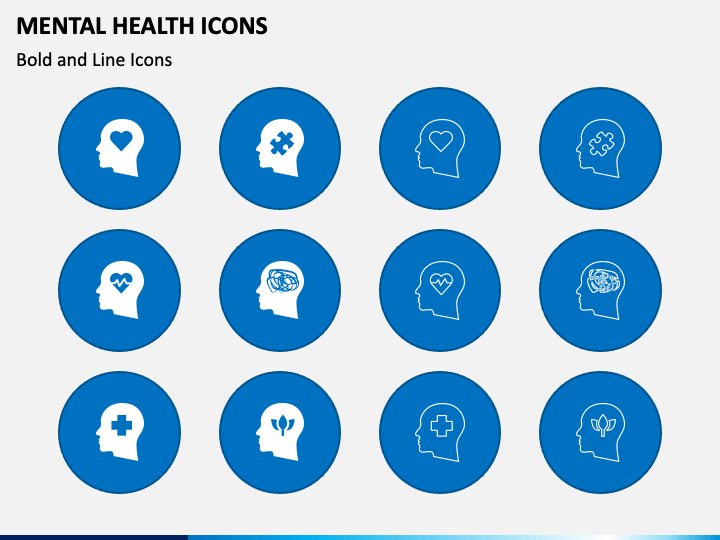 Mental Health Icons PPT Slide 1