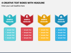 4 Creative Text Boxes with Headline PPT Slide 1