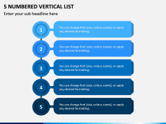 5 Numbered Vertical List PPT Slide 1