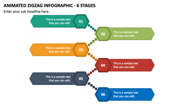 Animated Zigzag Infographic - 6 Stages PPT Slide 1