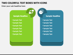 Two Colorful Text Boxes with Icons PPT Slide 1