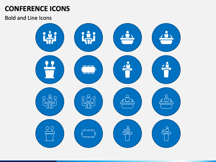 Conference Icons PPT Slide 1