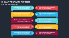 10 Bullet Points with Text Boxes PPT Slide 1