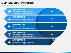 5 Options Modern Callout PPT Slide 1