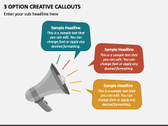 3 Option Creative Callouts PPT Slide 1