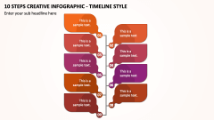 10 Steps Creative Infographic - Timeline Style PPT Slide 1