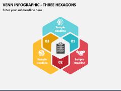Venn Infographic - Three Hexagons PPT Slide 1