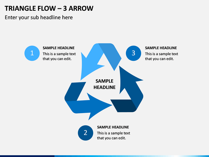 Triangle Flow – 3 Arrow PPT Slide 1