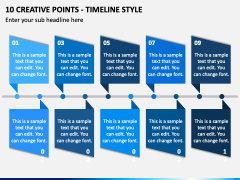 10 Creative Points - Timeline Style PPT Slide 2