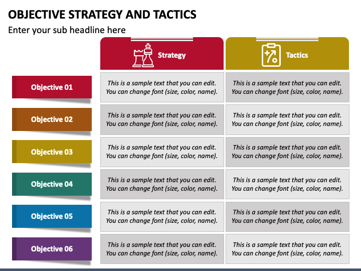 Objective Strategy And Tactics Powerpoint Template Ppt Slides 2037