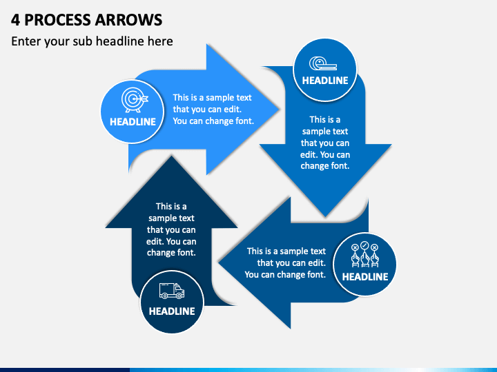 4 Process Arrows PPT Slide 1