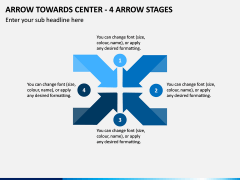 Arrow Towards Center - 4 Arrow Stages PPT Slide 1