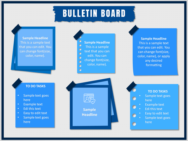 Bulletin Board PowerPoint and Google Slides Template PPT Slides