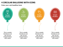 4 Circular Balloons with Icons PPT Slide 2