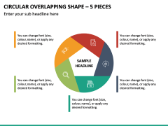 Circular Overlapping Shape – 5 Pieces PPT Slide 2