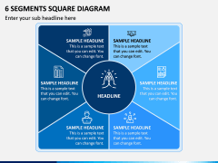 6 Segments Square Diagram PPT Slide 1